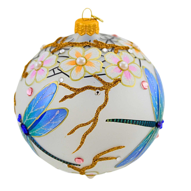 Glitter Lab Dragonfly With Blooming Flowers - - SBKGifts.com