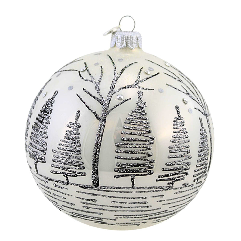 Glitter Lab White Forest Ball - - SBKGifts.com