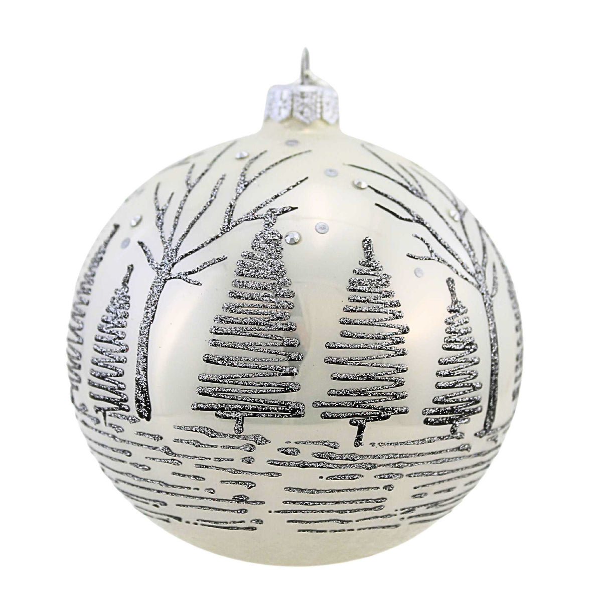 Glitter Lab White Forest Ball - - SBKGifts.com