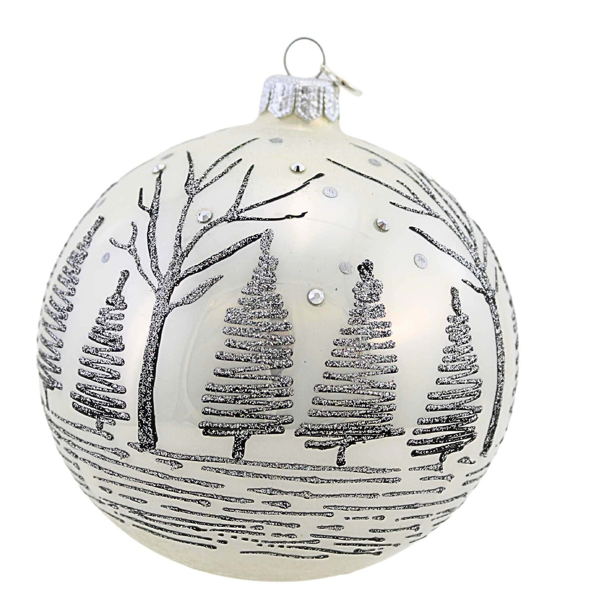 Glitter Lab White Forest Ball - - SBKGifts.com