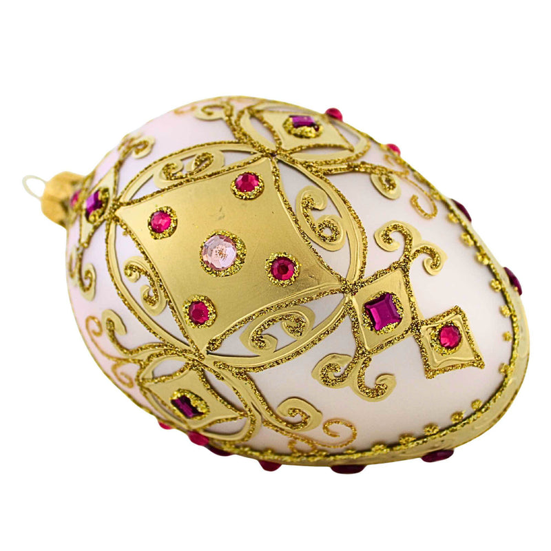Miss Christmas Soft Pastel Pink And Gold Faberge Egg - - SBKGifts.com