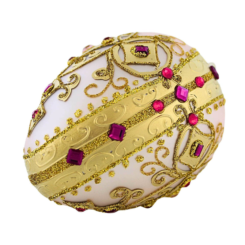 Miss Christmas Soft Pastel Pink And Gold Faberge Egg - - SBKGifts.com