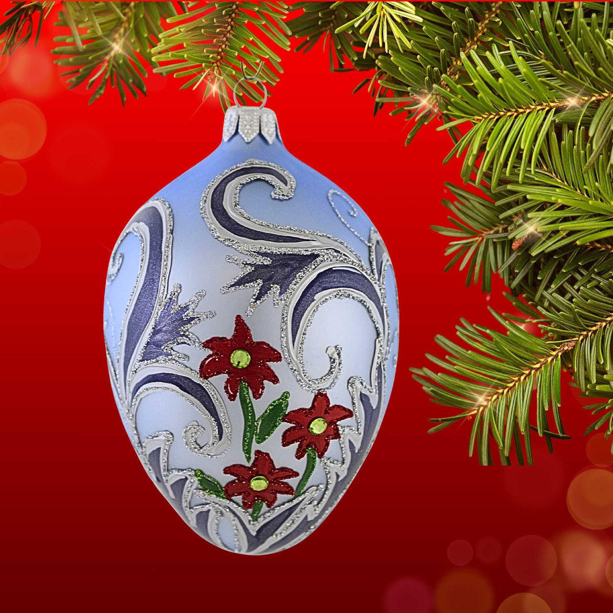 Miss Christmas Winter Blooms Faberge Egg - - SBKGifts.com