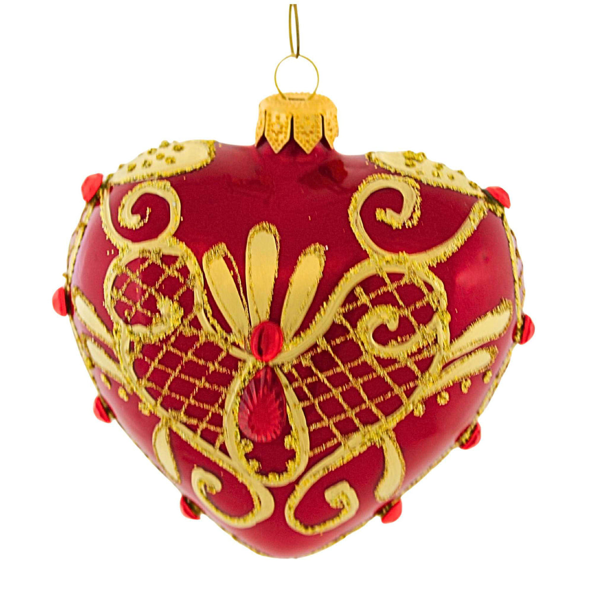 Sec64767 Red And Gold Festive Heart SECPC2512 Seconds