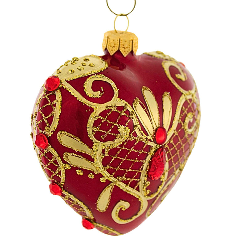 Miss Christmas Red And Gold Festive Heart - - SBKGifts.com