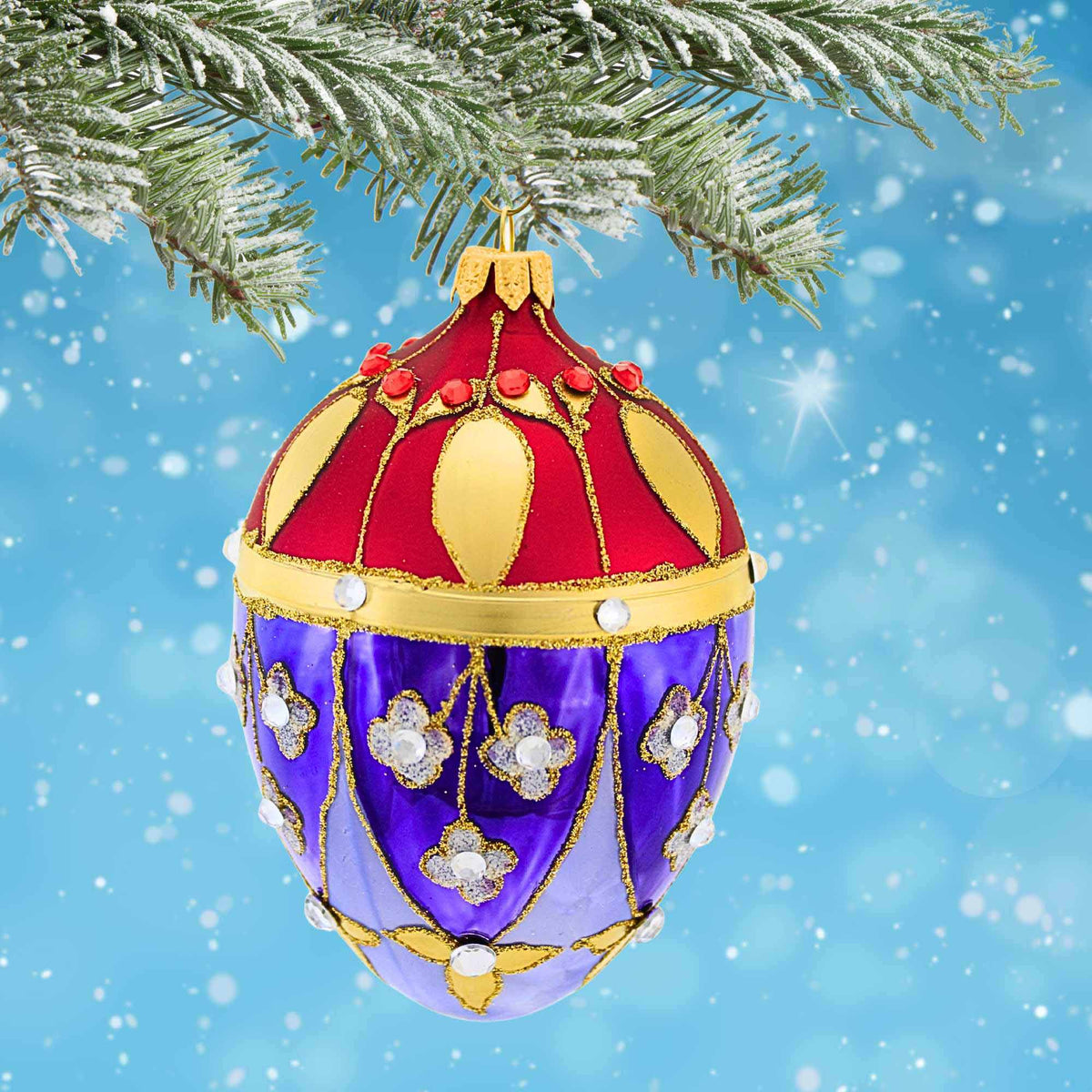 Miss Christmas Royal Purple Faberge Egg - - SBKGifts.com