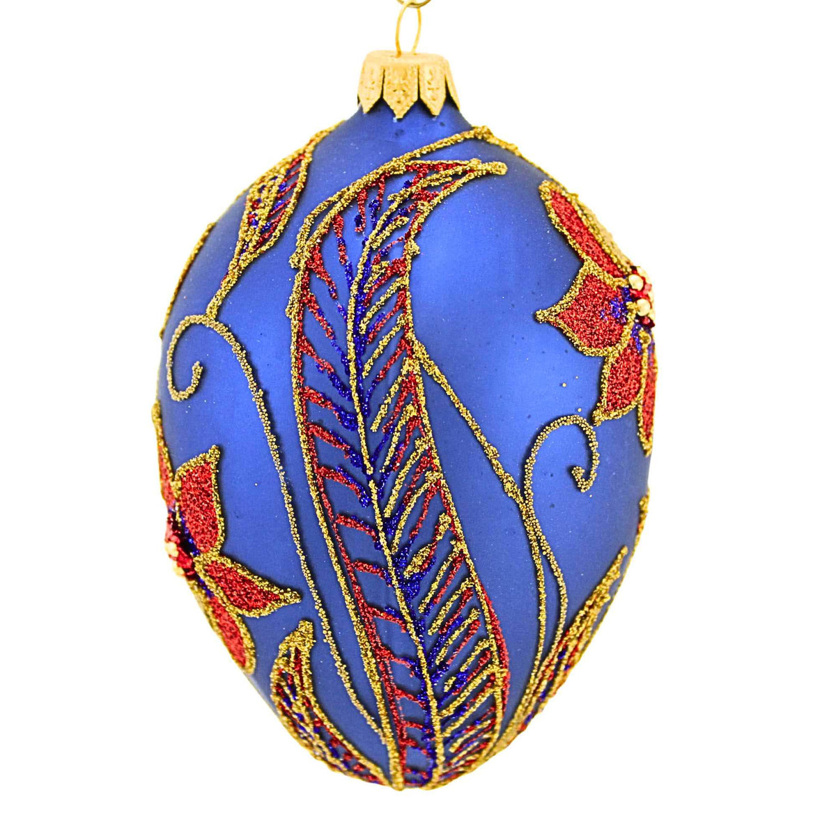 Miss Christmas Ruby Red Blooms Faberge Egg - - SBKGifts.com