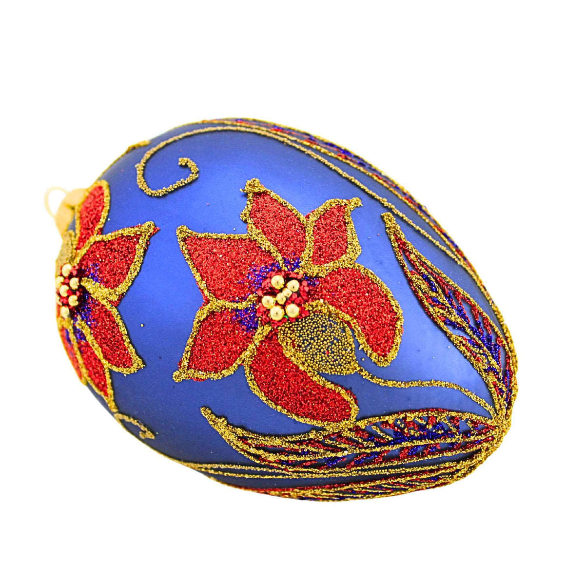 Miss Christmas Ruby Red Blooms Faberge Egg - - SBKGifts.com