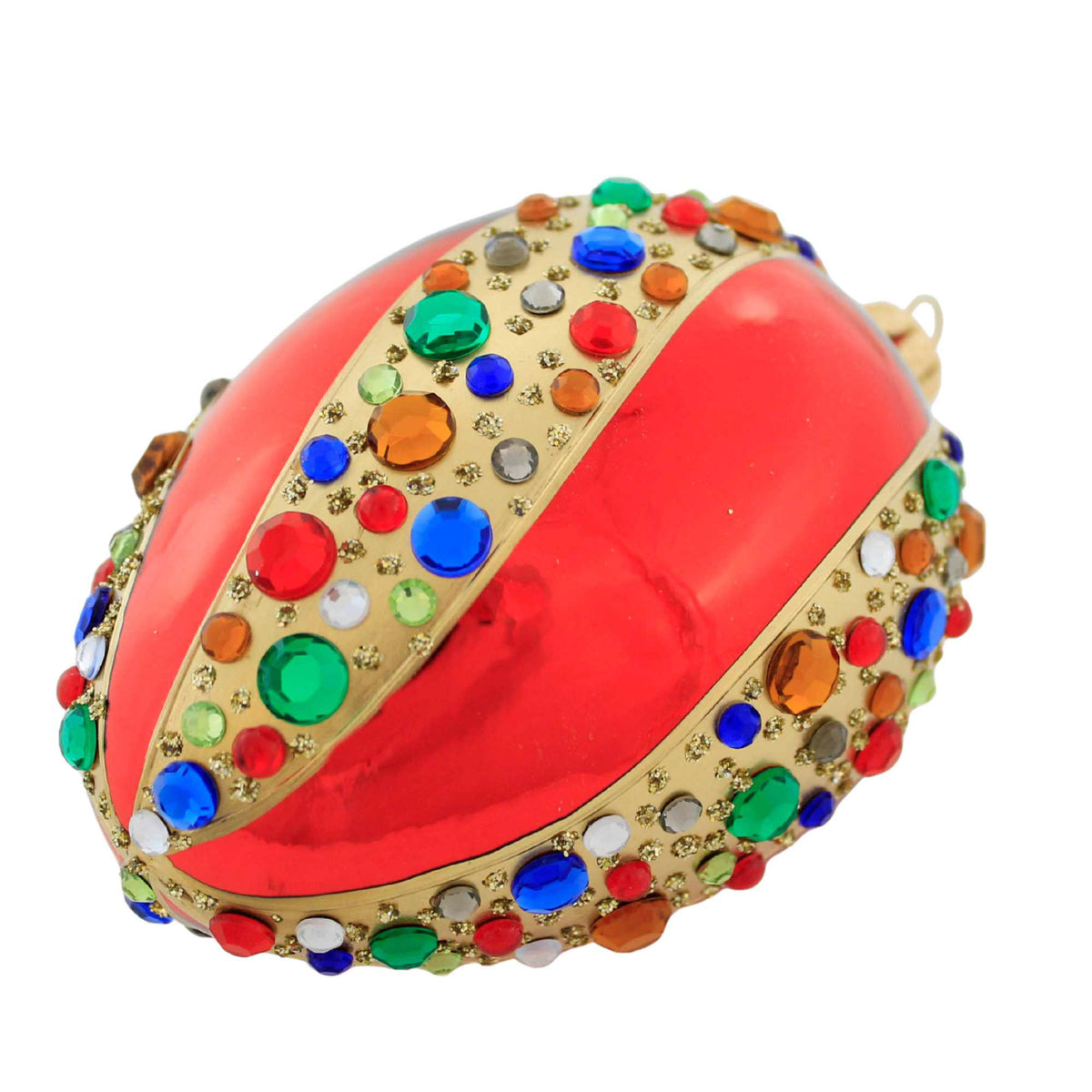 Miss Christmas Holiday Red Faberge Egg With Crystals - - SBKGifts.com