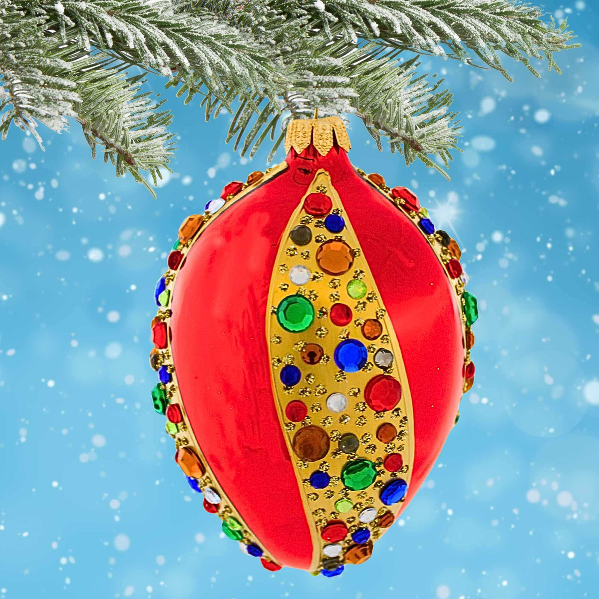 Miss Christmas Holiday Red Faberge Egg With Crystals - - SBKGifts.com