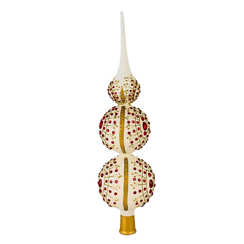 Miss Christmas Snow White Tree Topper With Red Crystals - - SBKGifts.com