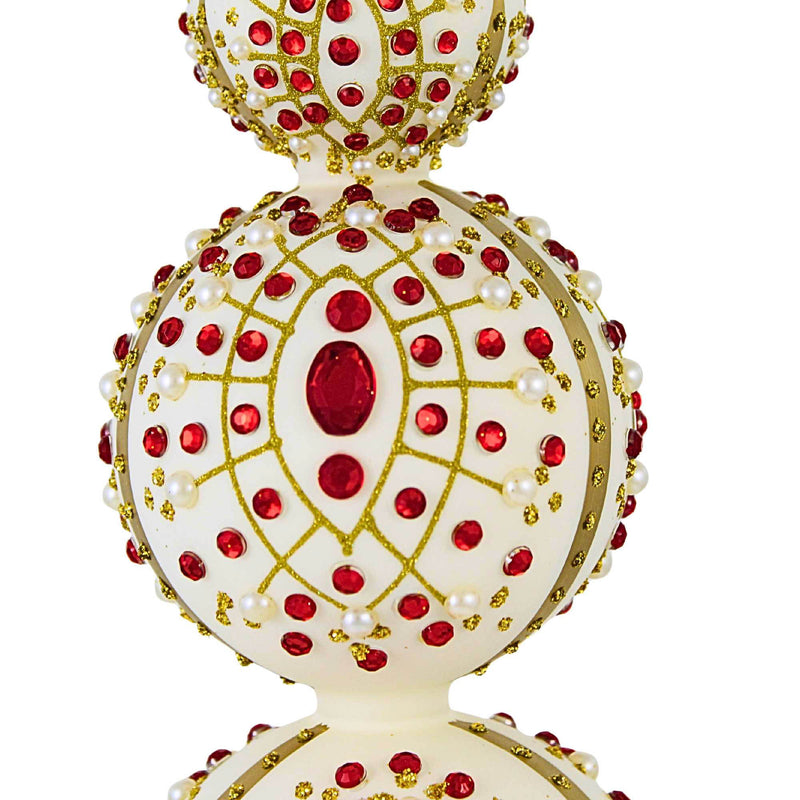 Miss Christmas Snow White Tree Topper With Red Crystals - - SBKGifts.com