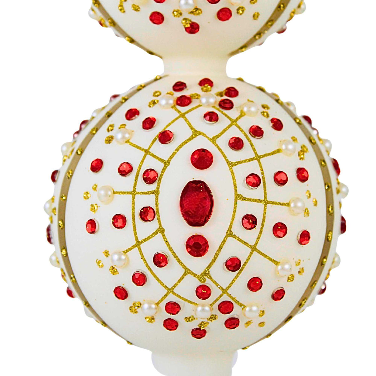 Miss Christmas Snow White Tree Topper With Red Crystals - - SBKGifts.com