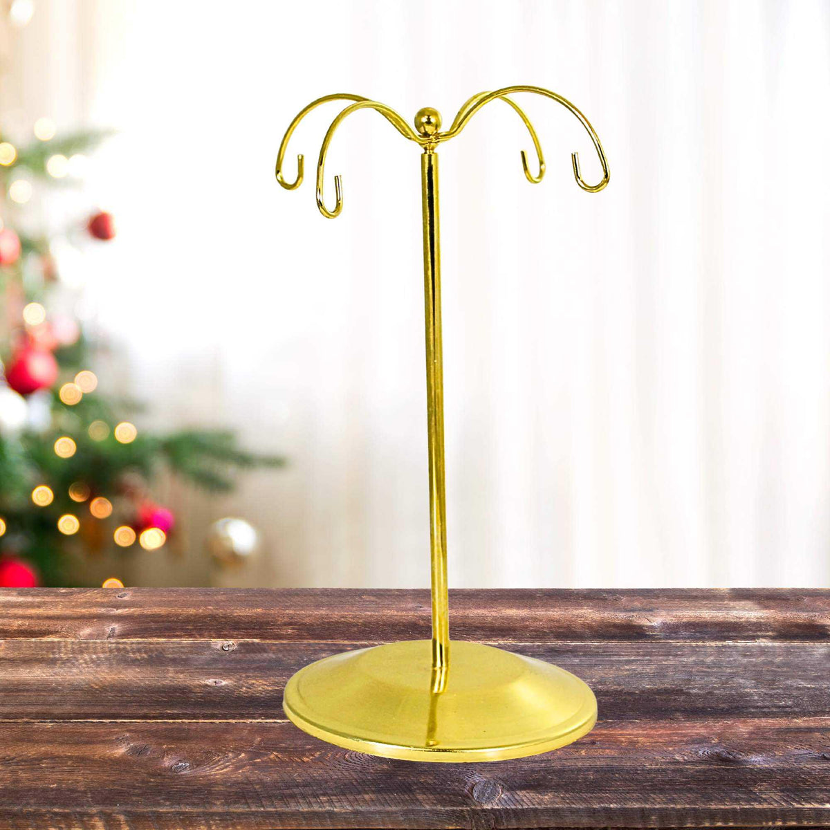 Bards Brand Bard's Gold-Toned 4 Arm Ornament Stand Modern Multi-Display Holder - - SBKGifts.com