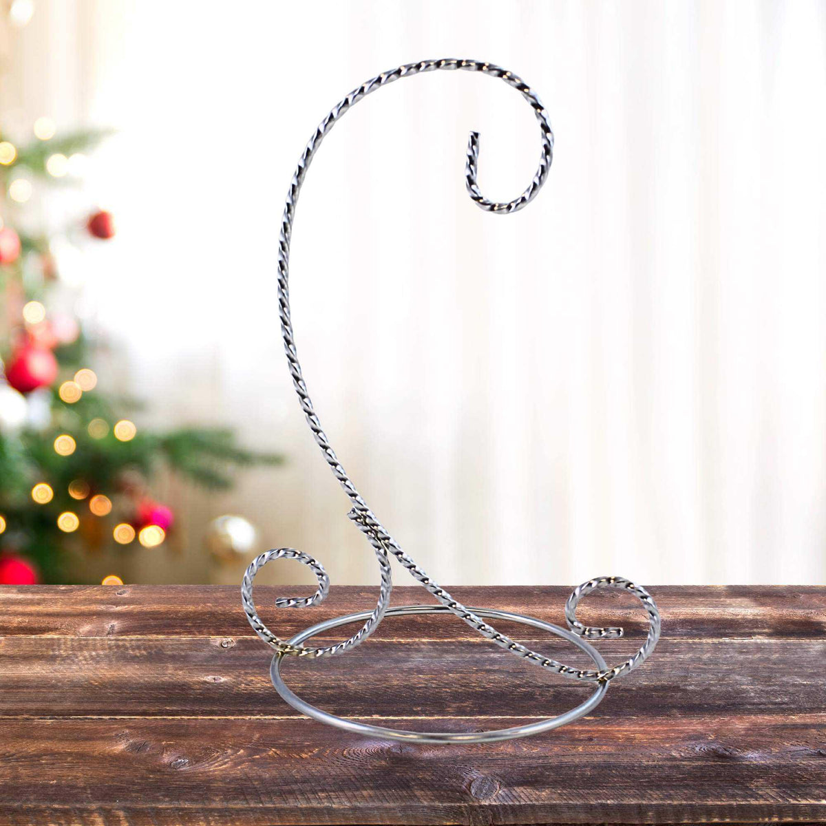 Bards Brand Twisted Silver Ornament Stand 7.00 Inch - - SBKGifts.com