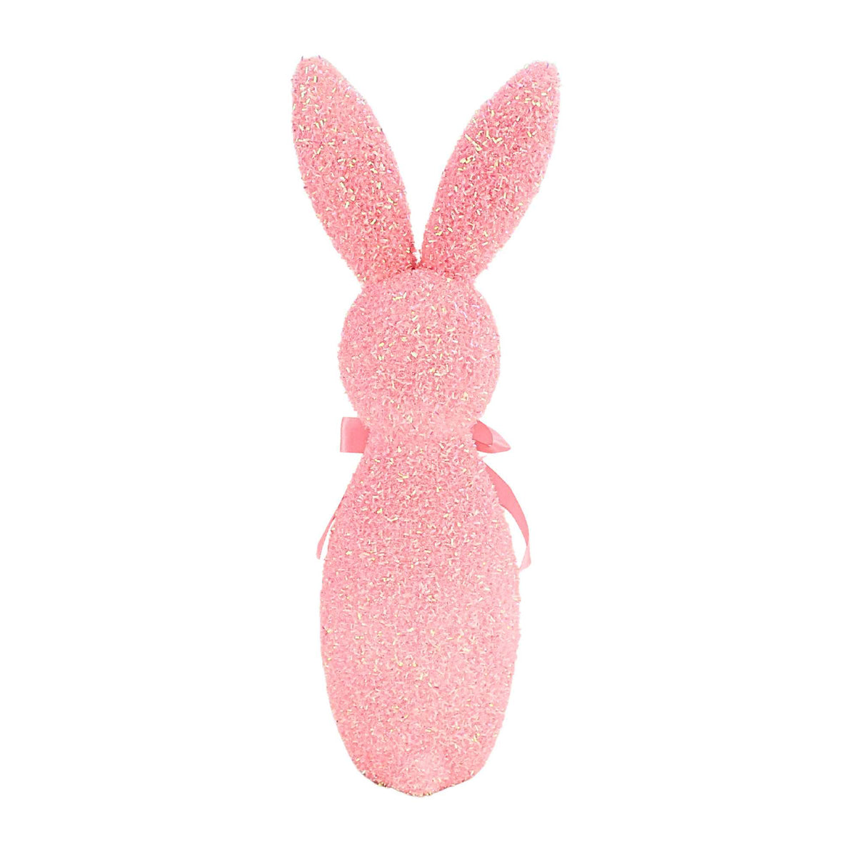 Raz Imports Iridescent Pink Flocked Bunny - - SBKGifts.com