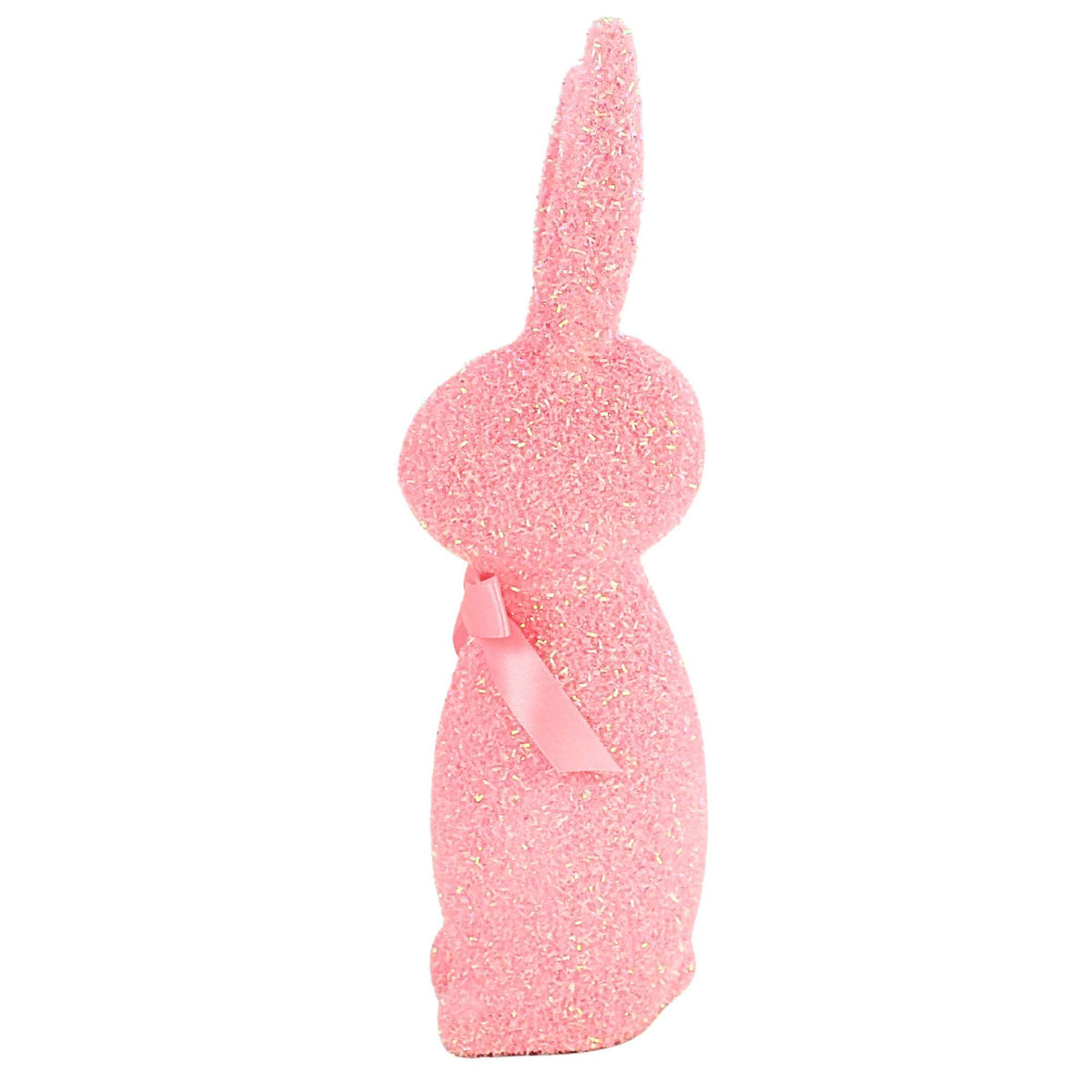 Raz Imports Iridescent Pink Flocked Bunny - - SBKGifts.com