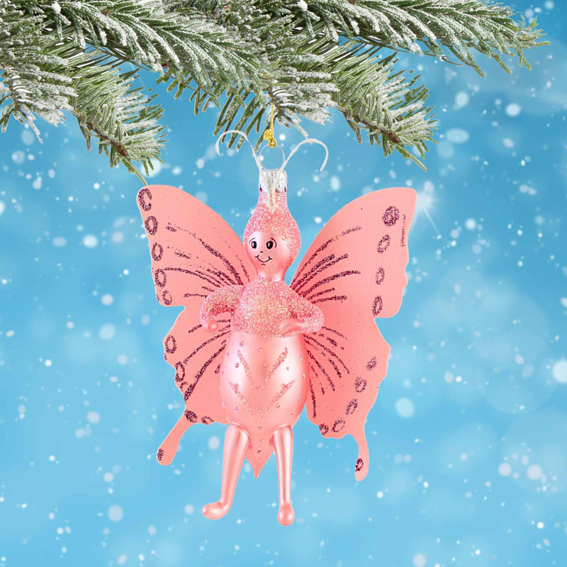 De Carlini Italian Ornaments Lumibug Pink - - SBKGifts.com
