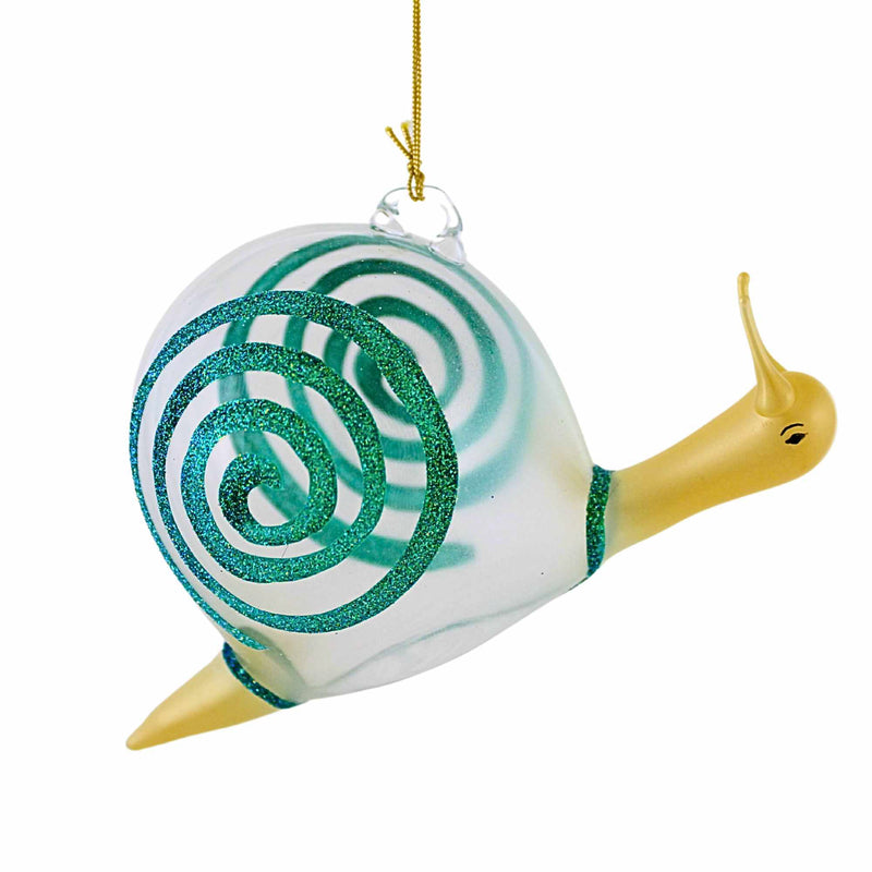 De Carlini Italian Ornaments Shelly Snail Shimmer - - SBKGifts.com