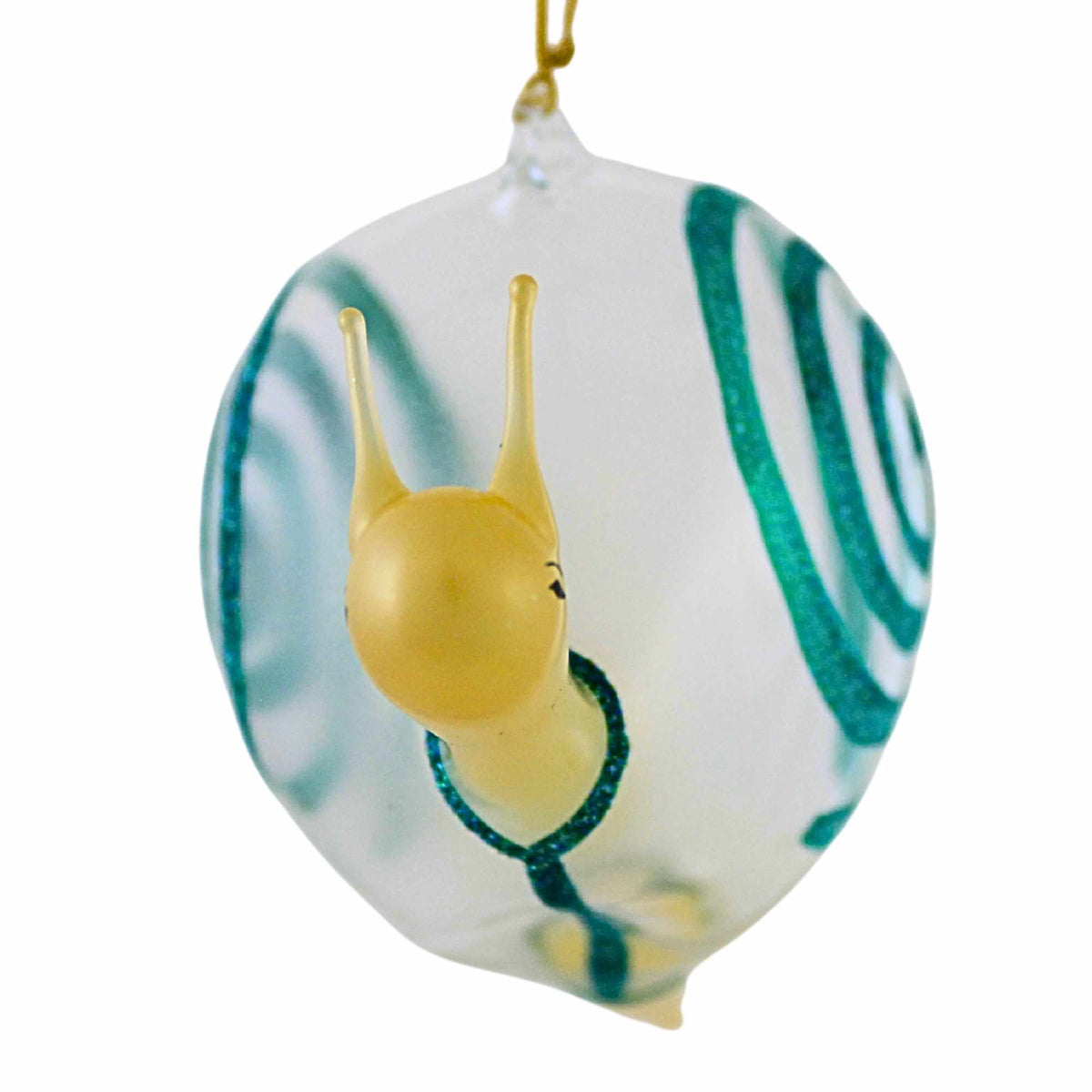 De Carlini Italian Ornaments Shelly Snail Shimmer - - SBKGifts.com