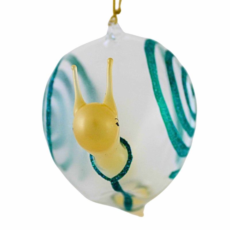 De Carlini Italian Ornaments Shelly Snail Shimmer - - SBKGifts.com