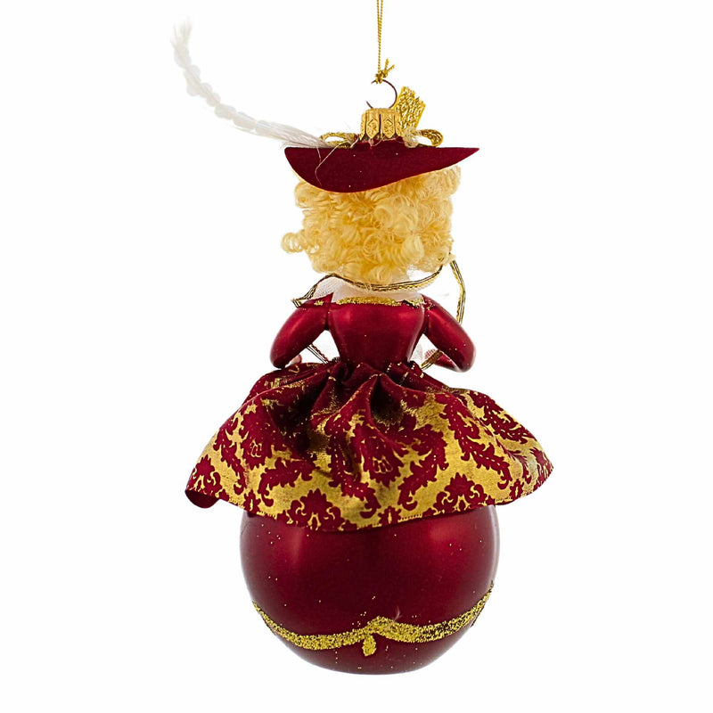 De Carlini Italian Ornaments Lady Of Crimson Court - - SBKGifts.com