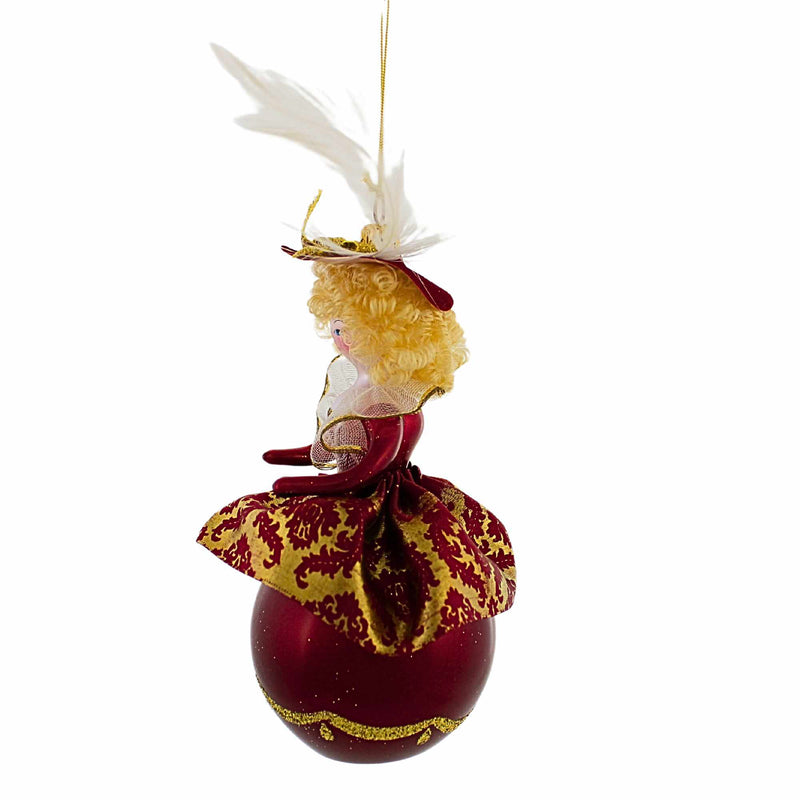 De Carlini Italian Ornaments Lady Of Crimson Court - - SBKGifts.com