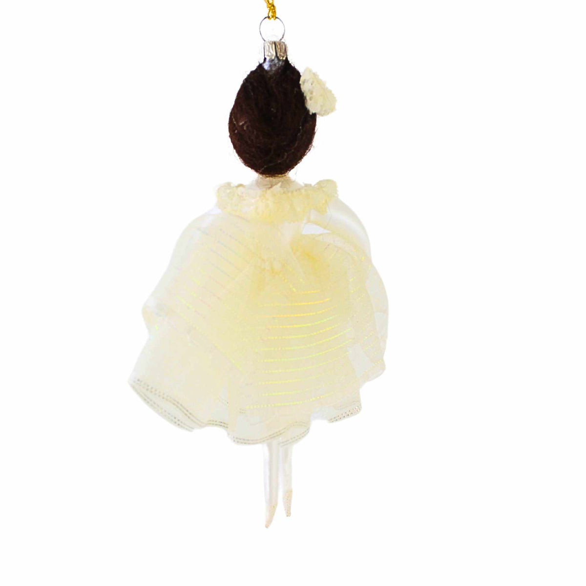 De Carlini Italian Ornaments Wynter In Ivory Dress - - SBKGifts.com