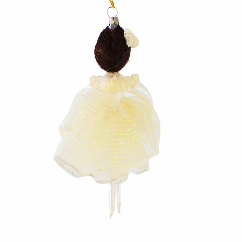 De Carlini Italian Ornaments Wynter In Ivory Dress - - SBKGifts.com