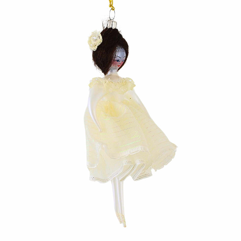 De Carlini Italian Ornaments Wynter In Ivory Dress - - SBKGifts.com