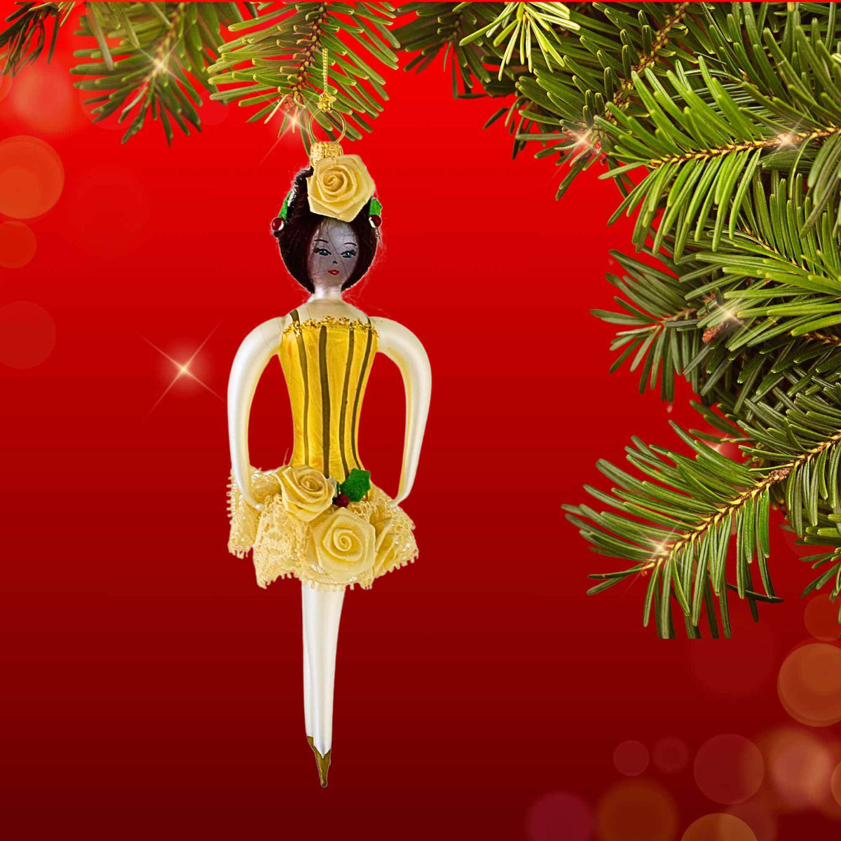De Carlini Italian Ornaments Ginger Hollyleaf - - SBKGifts.com