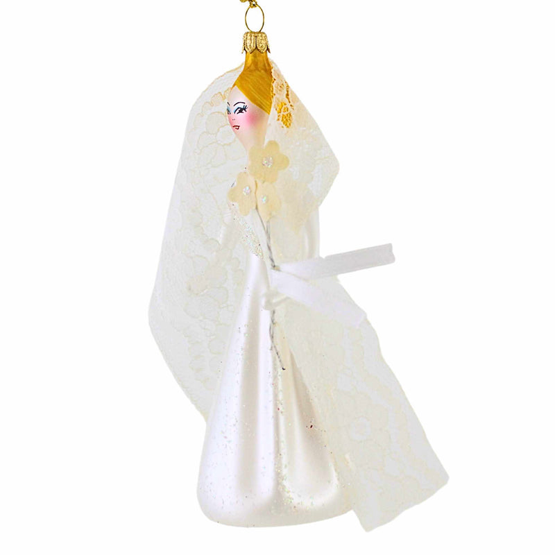 De Carlini Italian Ornaments Winter Wedding Bride - - SBKGifts.com