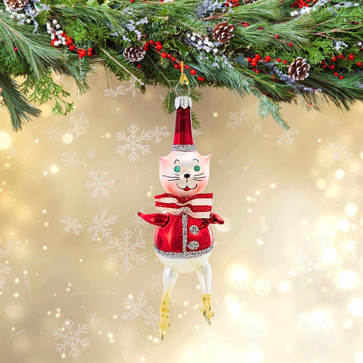 De Carlini Italian Ornaments Skatey Paws - - SBKGifts.com