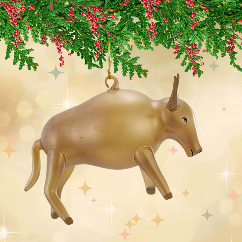 De Carlini Italian Ornaments Nativity Bull Lite - - SBKGifts.com