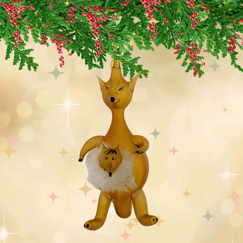 De Carlini Italian Ornaments Mama Roo & Baby Bounce - - SBKGifts.com