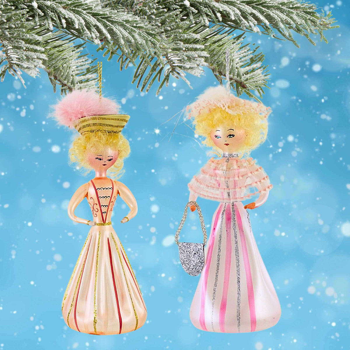 De Carlini Italian Ornaments Ms. Irene Molloy & Minnie Fay - - SBKGifts.com