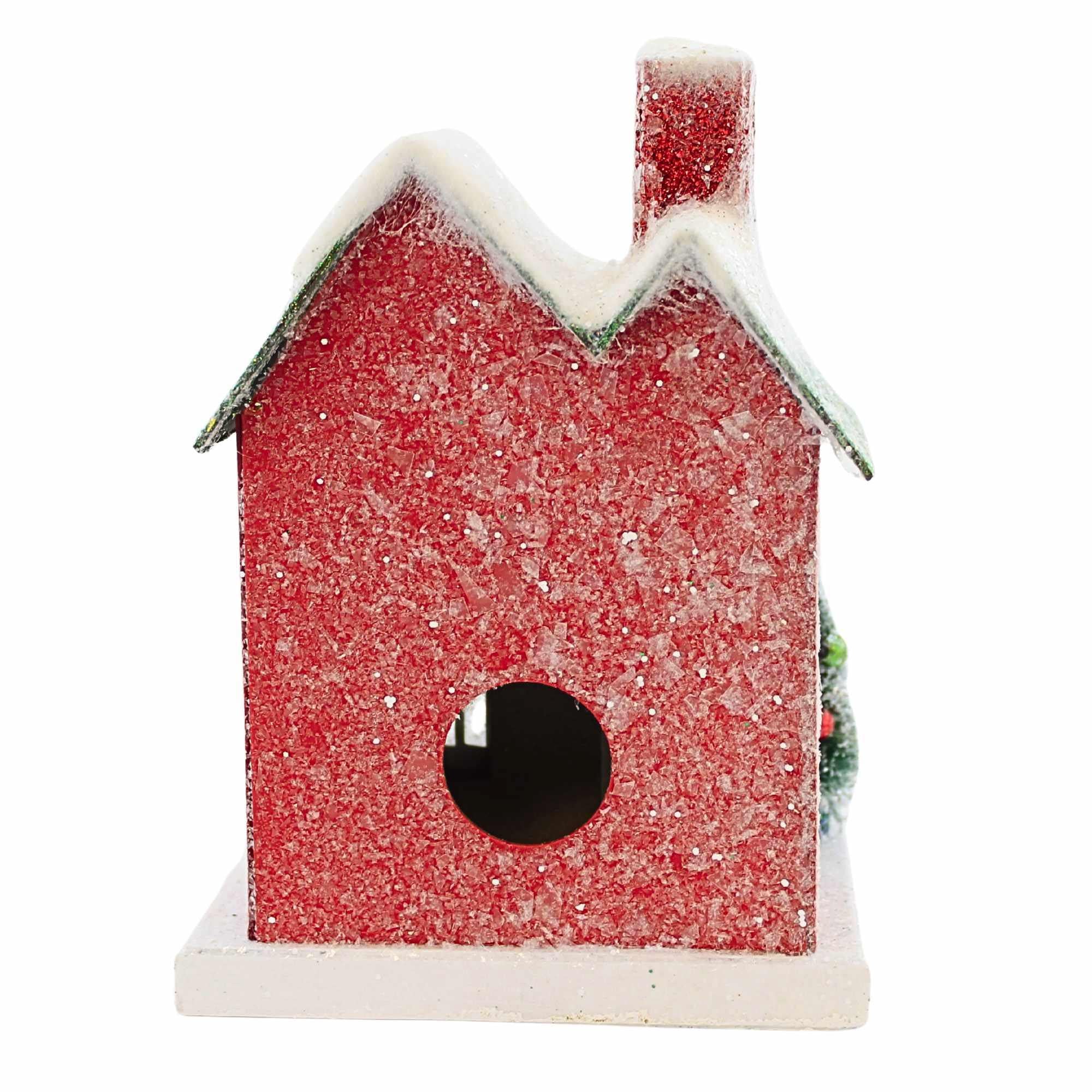 Cody Foster 7.25In Petite Red House, Paper, Putz House Santa