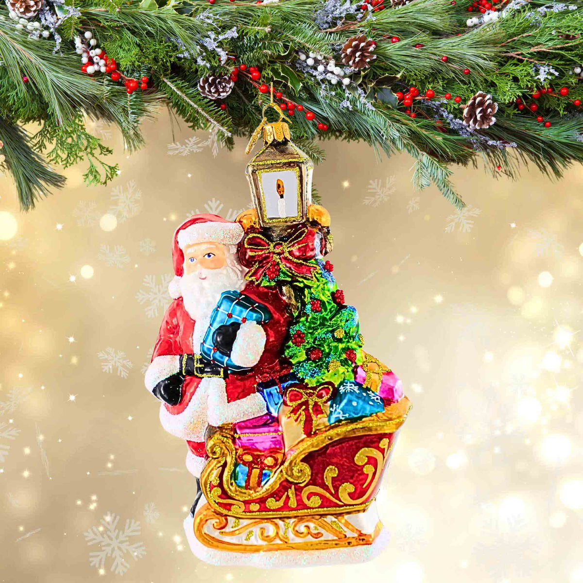 Huras Family Santa With Sleigh & Lantern - - SBKGifts.com