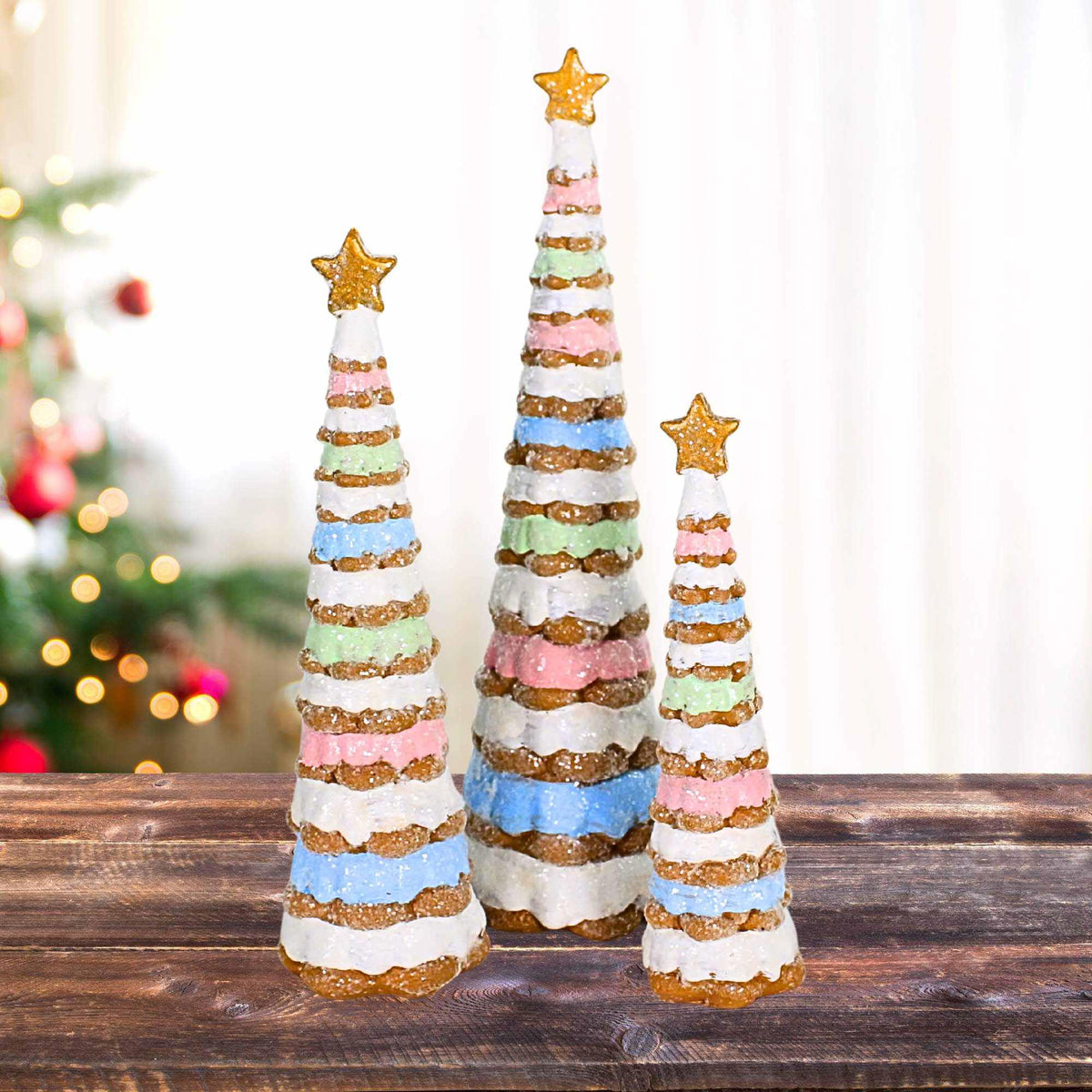 Roman Frosted Gingerbread Tree Set - - SBKGifts.com