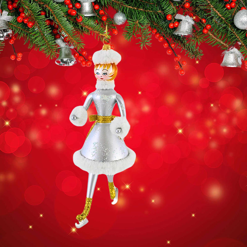 De Carlini Italian Ornaments Moonlight Skate Mandy - - SBKGifts.com