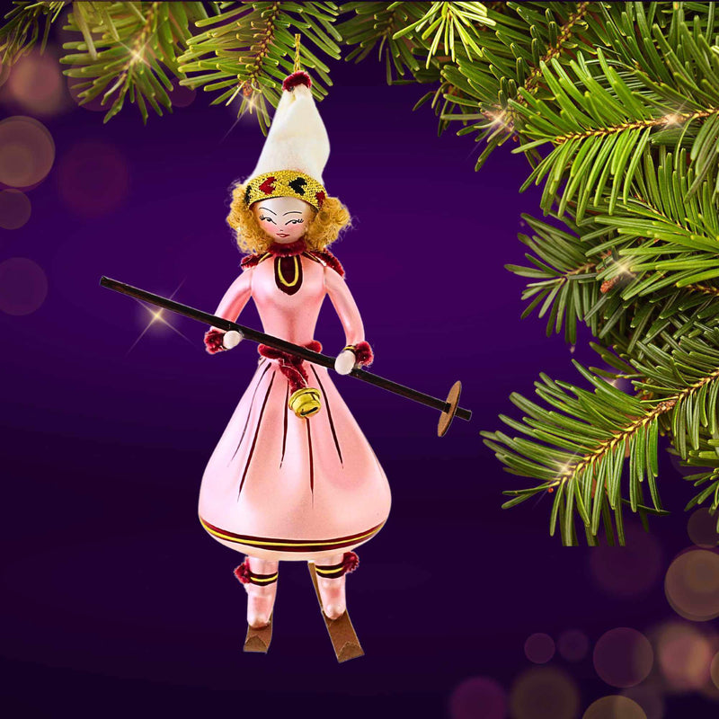 De Carlini Italian Ornaments Svetlana On The Slopes - - SBKGifts.com