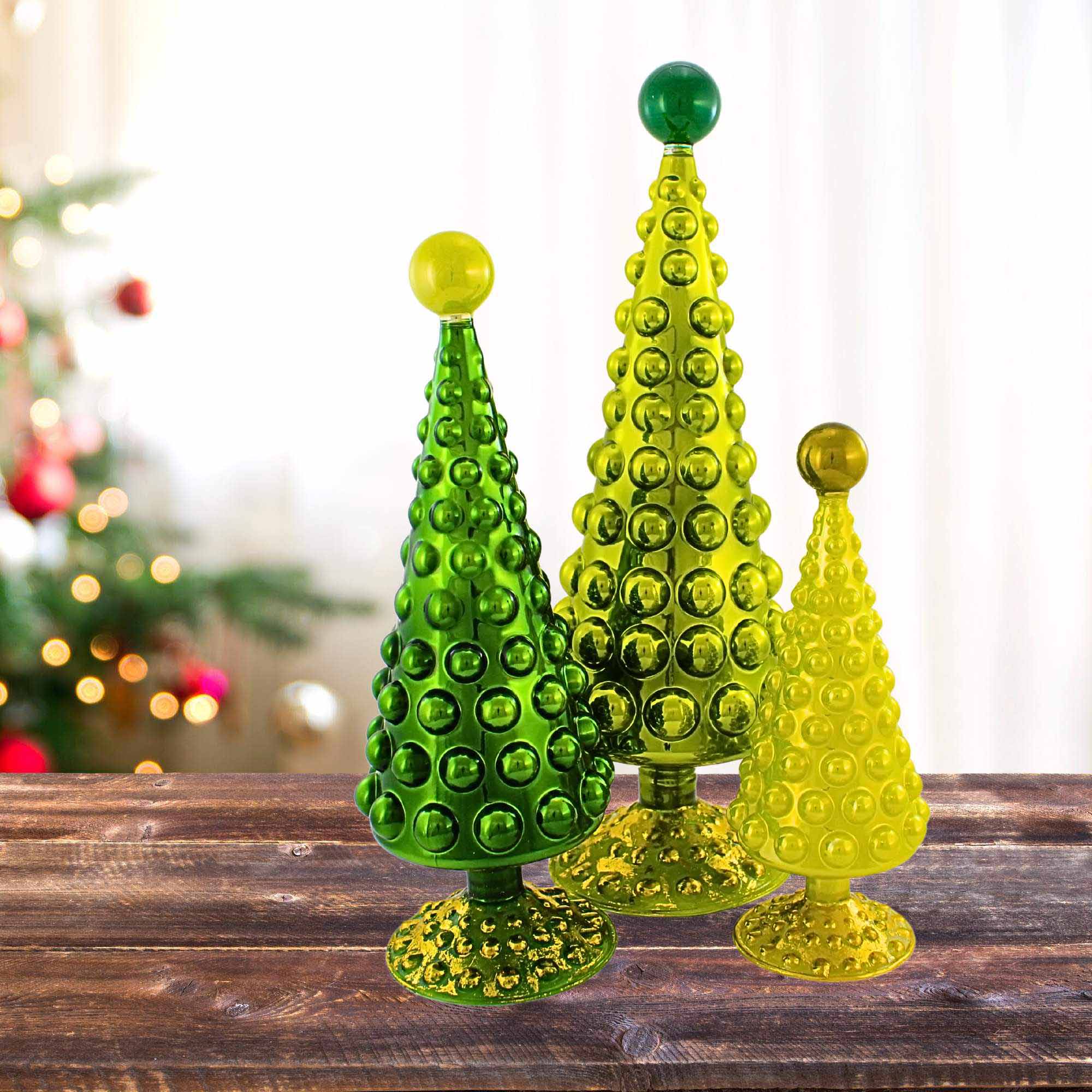 Cody Foster 16.00In Midcentury Modern Hobnail Tree Set, Glass