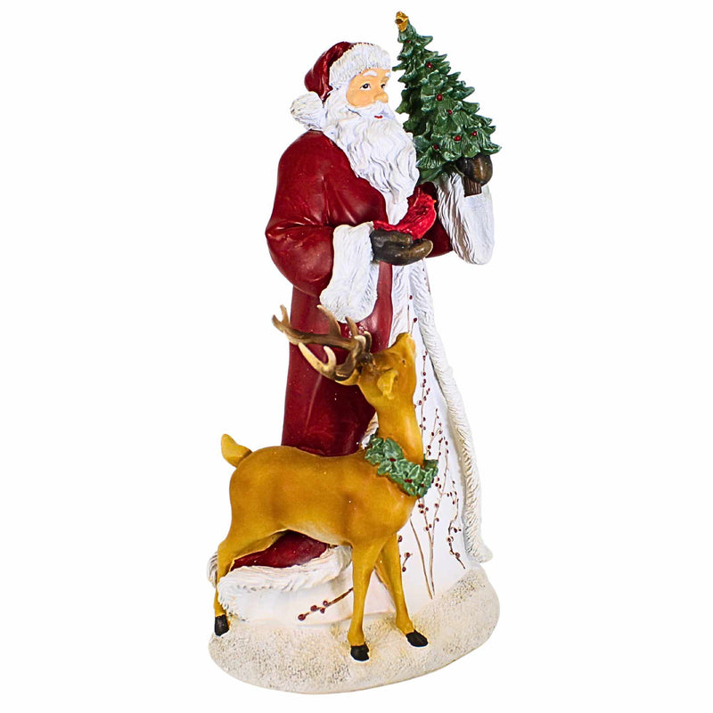 Roman Woodland Santa With Deer And Cardinal Figurine - - SBKGifts.com