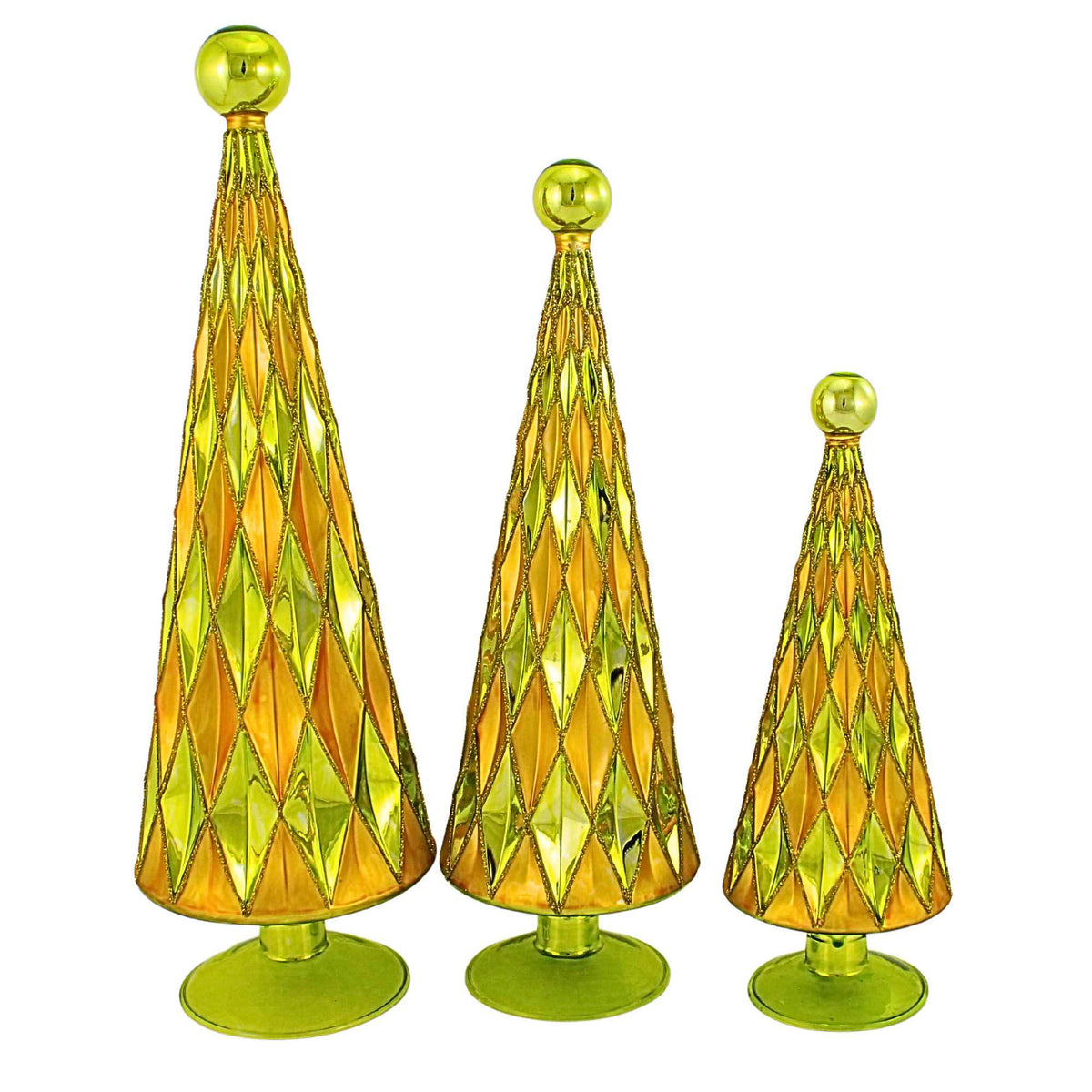 Cody Foster Diamond Trees Gold Chartreuse - - SBKGifts.com