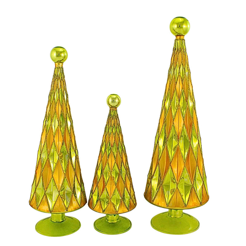 Cody Foster Diamond Trees Gold Chartreuse - - SBKGifts.com