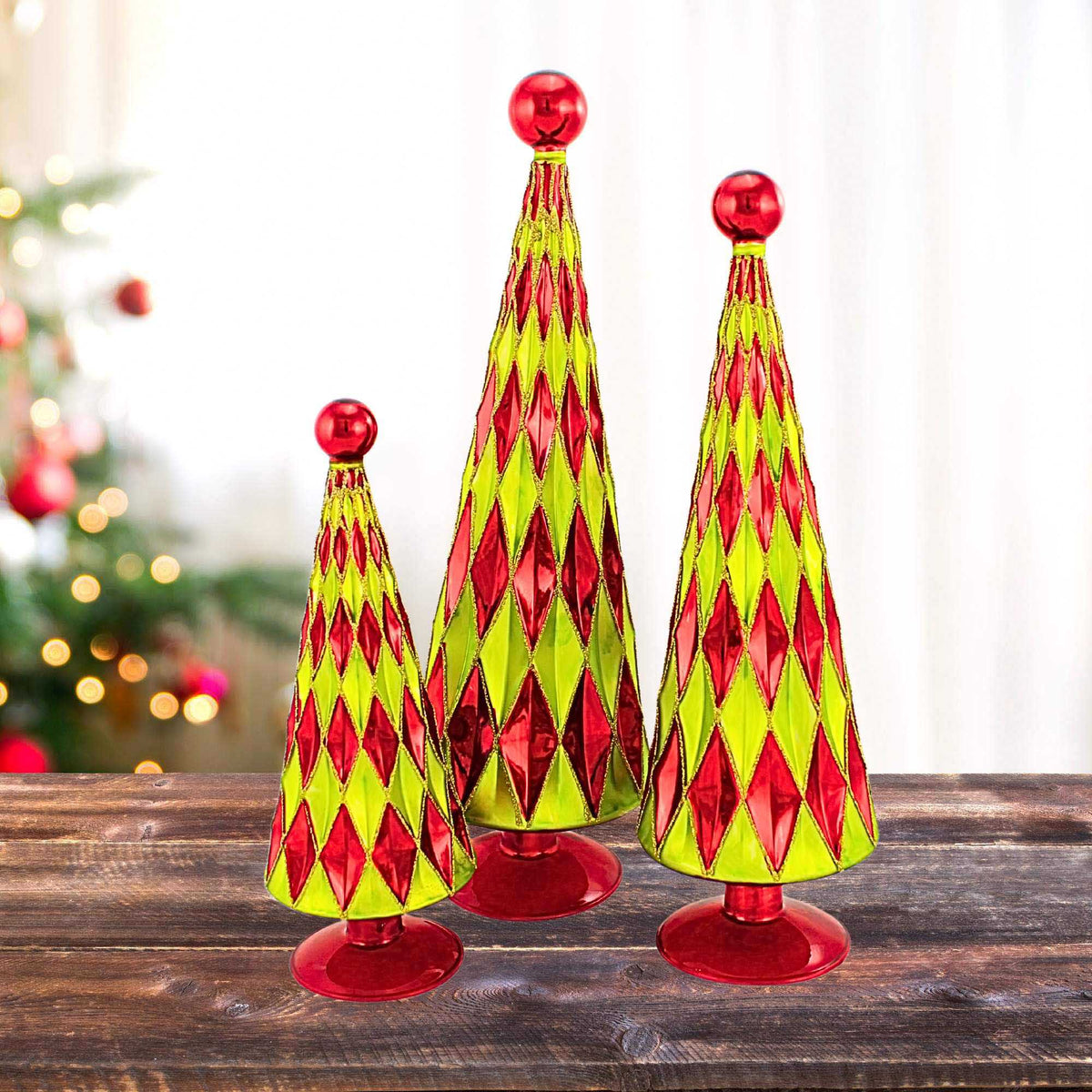 Cody Foster Diamond Trees Crimson Lime - - SBKGifts.com