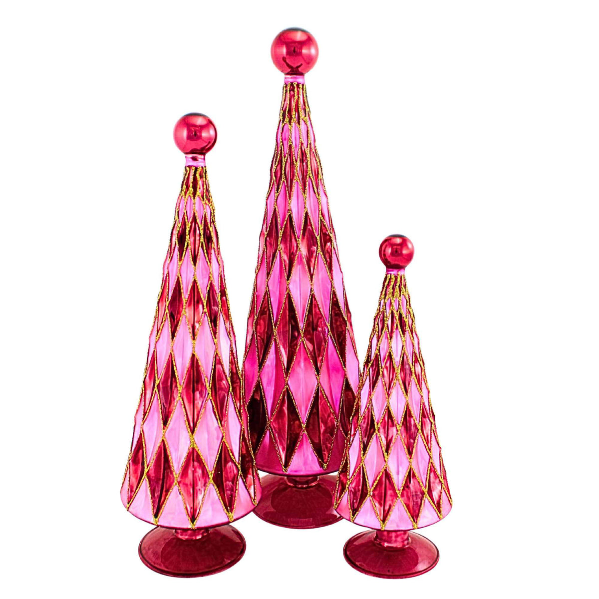 (65144) Diamond Trees Burgundy Pink