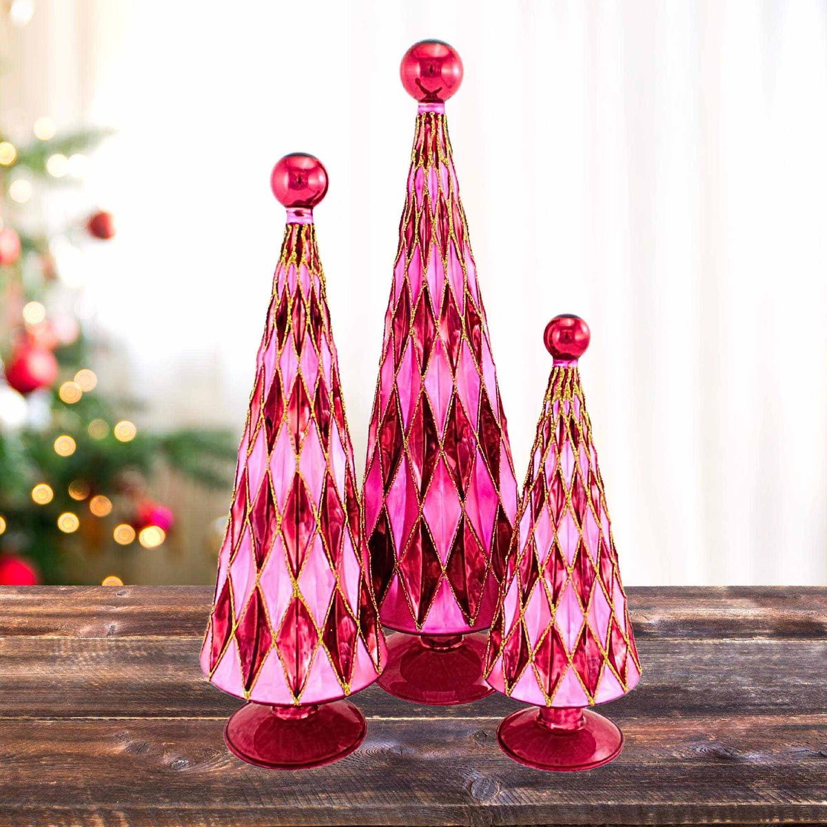 Cody Foster Diamond Trees Burgundy Pink - - SBKGifts.com