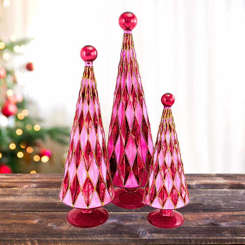Cody Foster Diamond Trees Burgundy Pink - - SBKGifts.com