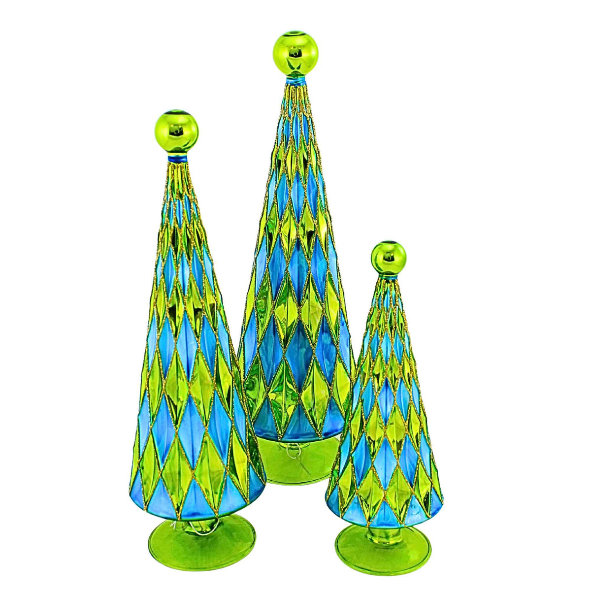 (65145) Diamond Trees Blue Green